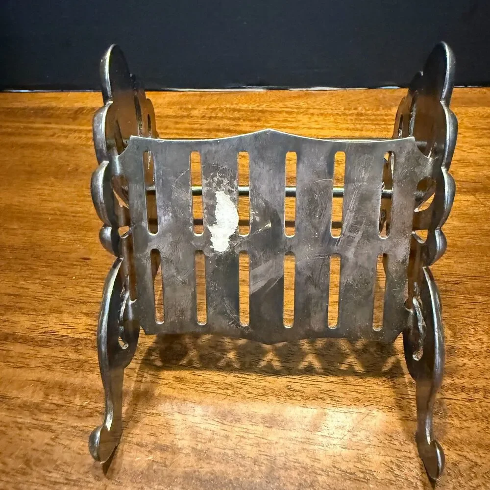 Vintage Silver Plate 12 Slot Knife Holder Buffet Caddy Ornate Rococo Knife Rack